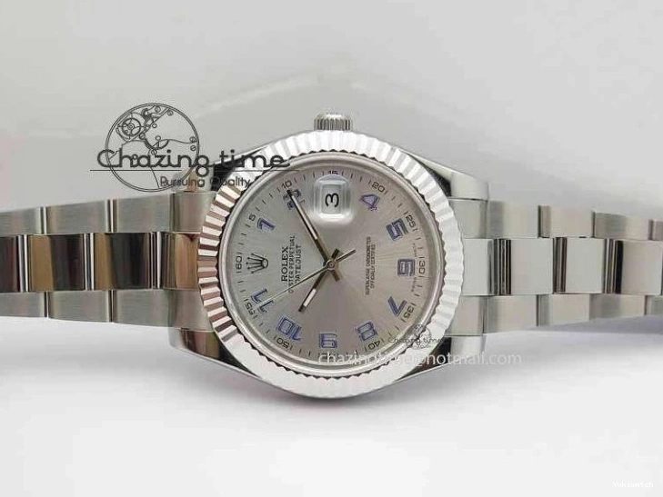 41mm Blue Maker SS Dial SA3136 Bracelet Arabic Silver SS Best On BP 116334 Edition II DateJust 0223